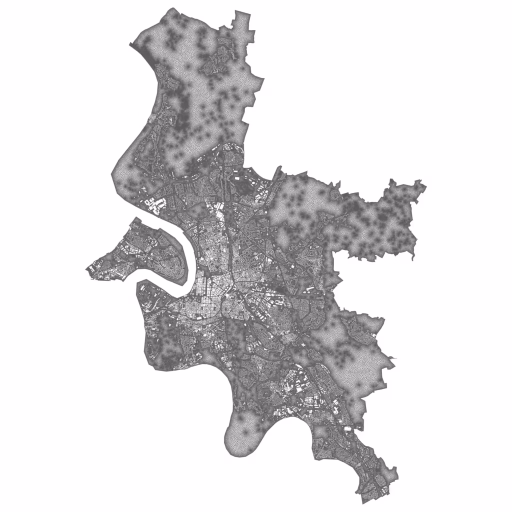 CM2 TriaMesh® Iso - Isotropic All-Triangle Mesh (City of Düsseldorf)