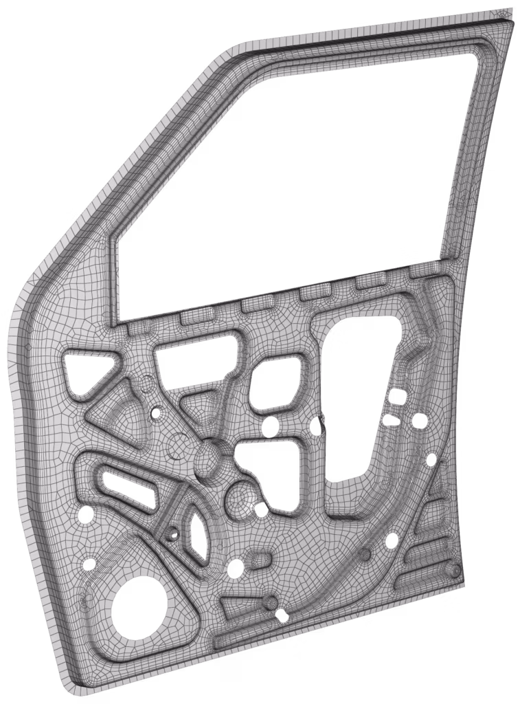 CM2 SurfMesh® Q4 - Anisotropic Quad-Dominant Mesh - Rear Panel