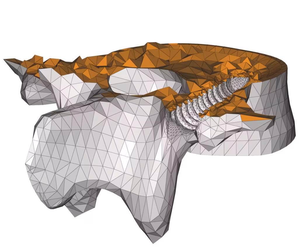 CM2 Intersect® T3 - Vertebra minus implant. Boolean operation.