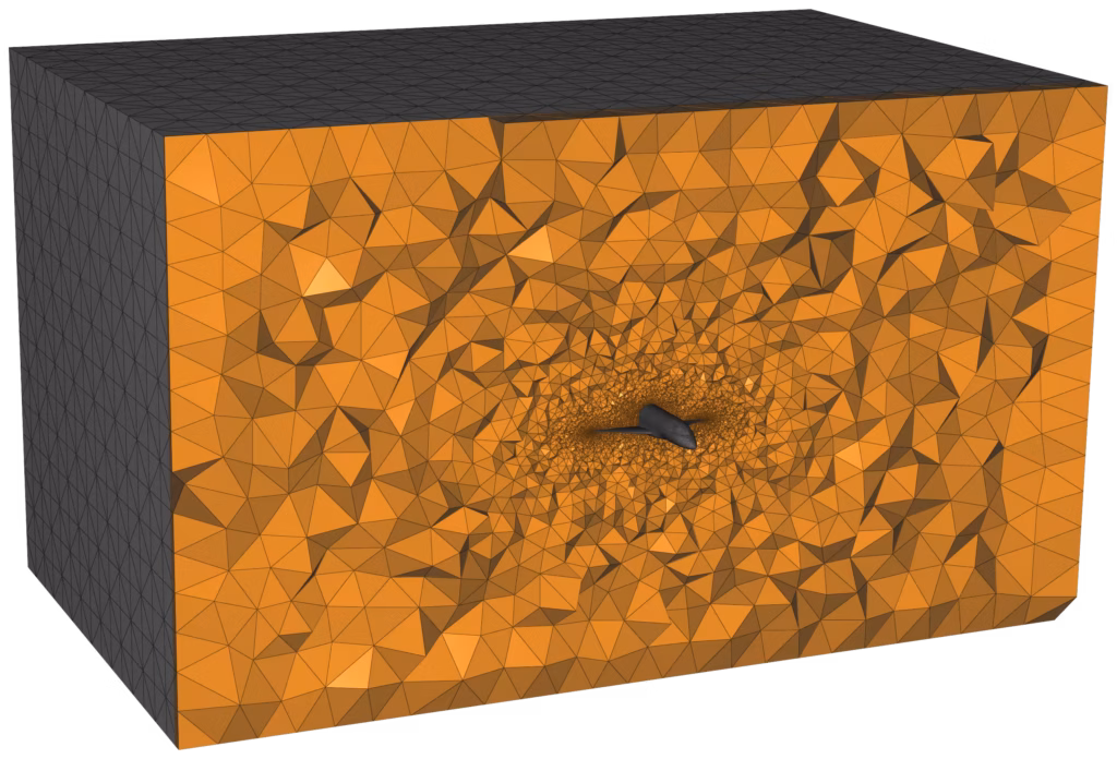 Falcon in box - Isotropic tetrahedron mesh