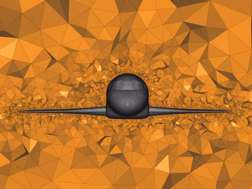 Falcon in box - Isotropic tetrahedron mesh - Zoom