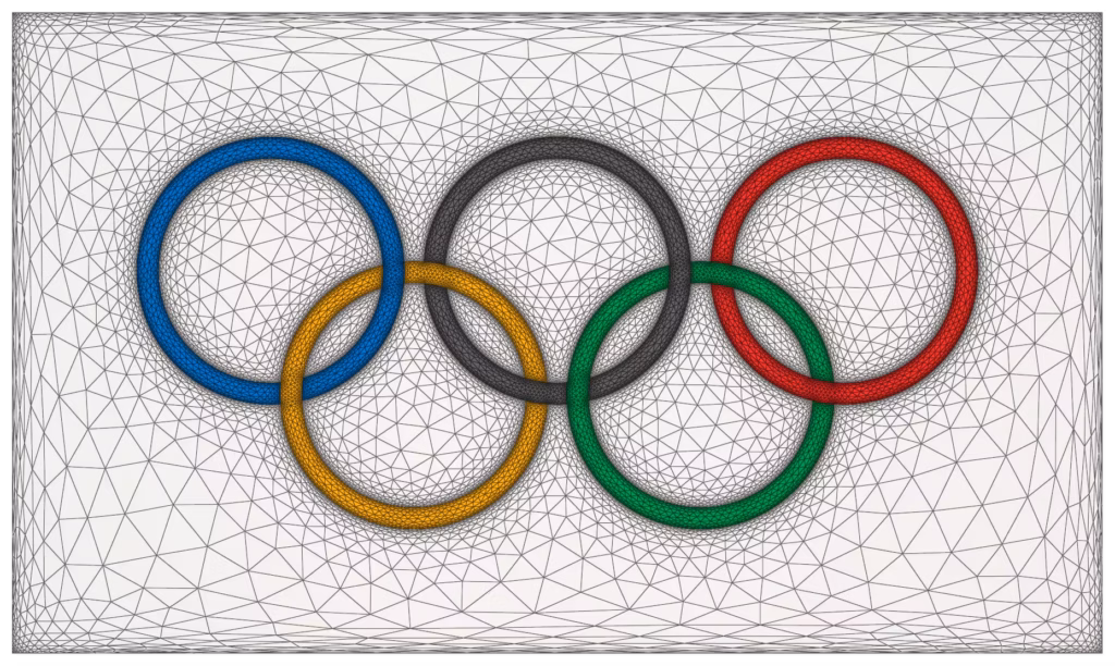 Olympics Flag - Anisotropic All-Triangle Mesh