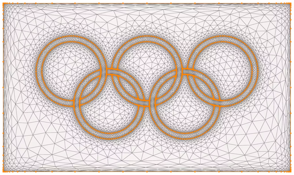 Olympics Flag - Anisotropic All-Triangle Mesh (vertices + boudaries)