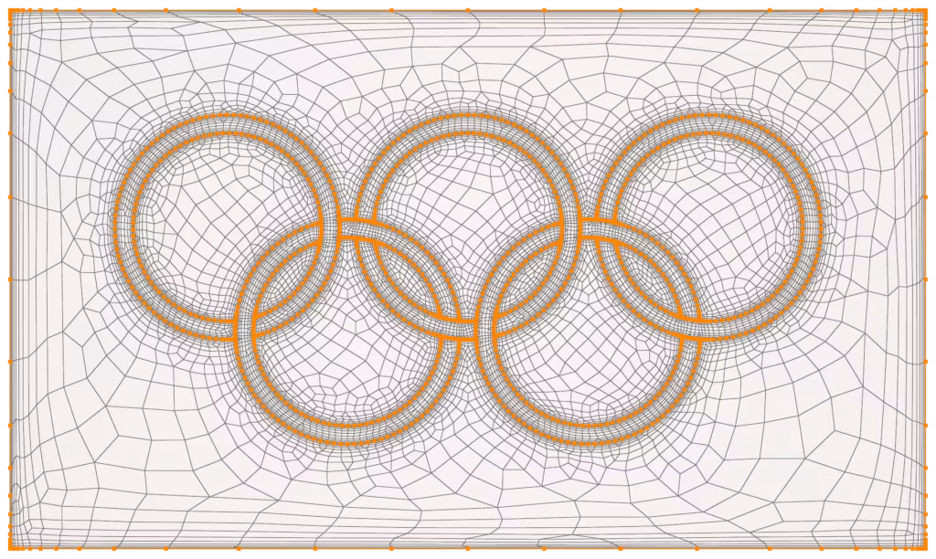 Olympics Flag - Anisotropic Quad-Dominant Mesh (vertices and boundaries)
