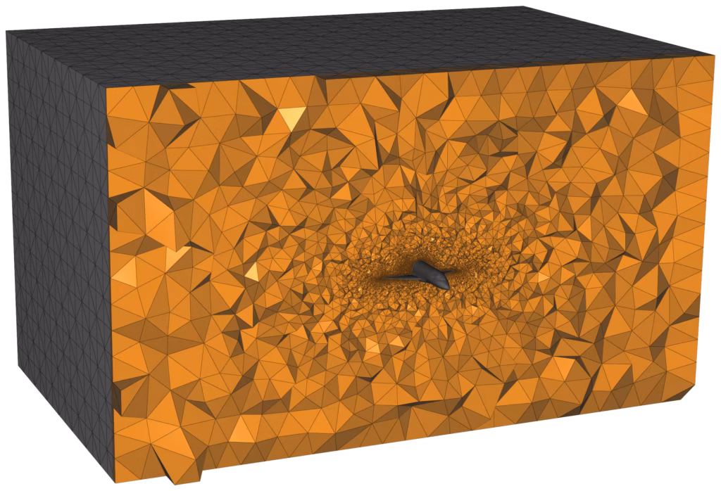 Falcon in box - Anisotropic tetrahedron mesh