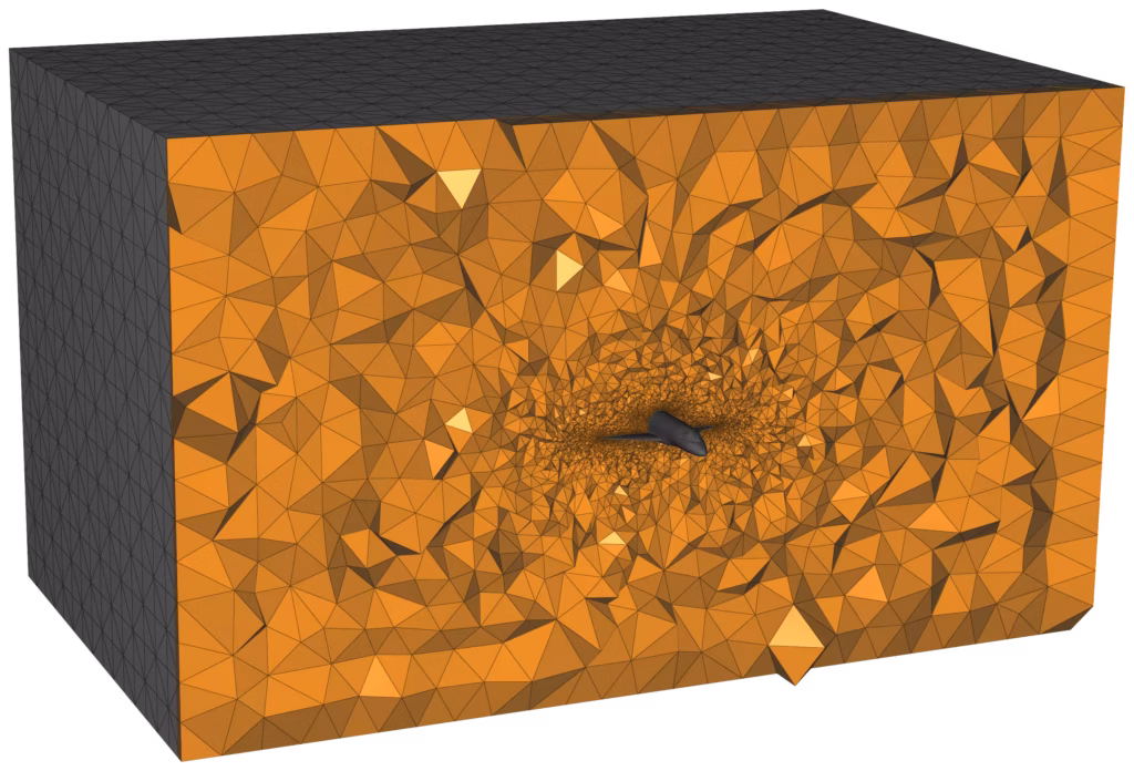 Falcon in box - Anisotropic tetrahedron mesh